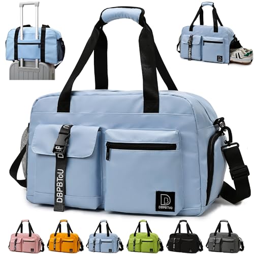 DBPBToU Saco desportivo mulher e homem, saco de viagem com compartimento para sapatos, bolsa de fitness com compartimento para roupa molhada, mala de fim de semana, bolsa de natação / mala de viagem,