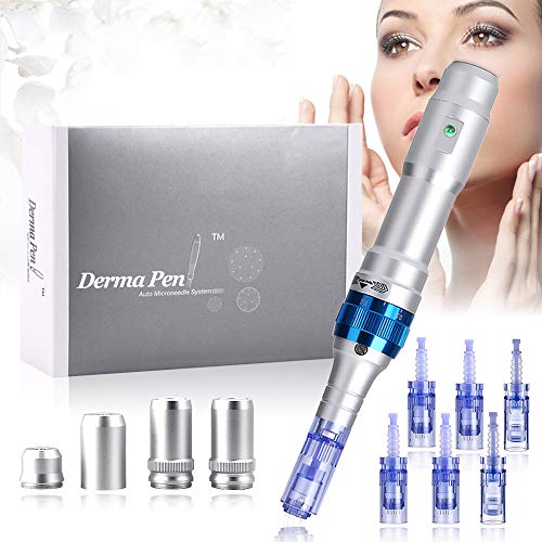 Microneedlinge Elétrico 0,25 - 2,5 mm Dr.pen Última A6 Dermapen recarregável com 2 x 12 agulhas, 2 x 36 agulhas, 2 cartuchos de nano redondo substituídos para rugas estrias cicatrizes de acne perda de