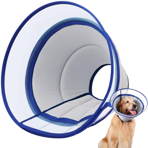 Coleira Isabelina cão, coleira Isabelina macia para cão e gato, coleira ajustável cães para não arranhar, cones de recuperação para animais de estimação, coleira de proteção pós-operatória para cães