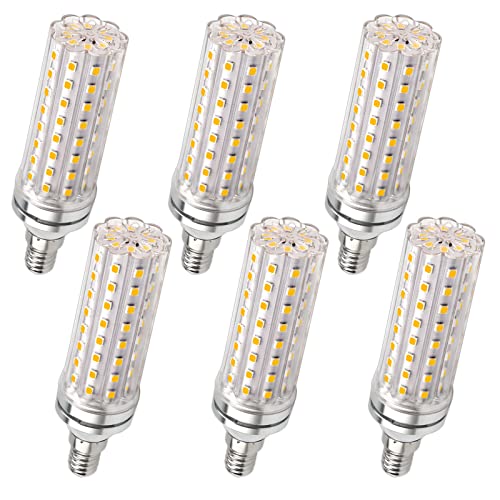 SCNNC Lâmpada LED Maiz E14 12 W, 220-240 V, não regulável, 1200 LM branco quente 3000 K, lâmpada incandescente equivalente 100 W, E14 LED lâmpada para lustre, lâmpada de parede, embalagem de 6