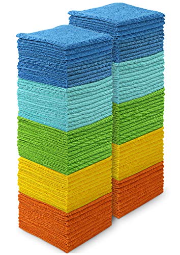 AIDEA Pano de limpeza de microfibra, pano de limpeza de microfibra 100 unidades 30 x 30 cm
