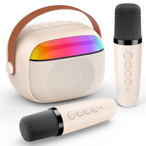 Gralal Karaoke 2 Microfones sem fios, brinquedos para menina 4 5 6 7 8 9 10 11 anos presente menina 3-12 anos microfone sem fios microfone karaoke infantil brinquedos para meninas presentes comunhão
