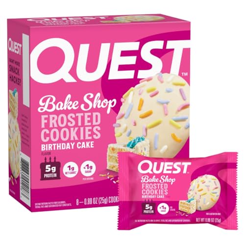 Quest Nutrition Frosted Cookie, bolo de aniversário, 8/caixa