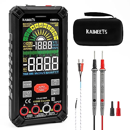 KAIWEETS Multímetro inteligente recarregável 10000 contagens, polímetro digital profissional, mede corrente tensão resistência continuidade capacidade díodo frequência-KM601s