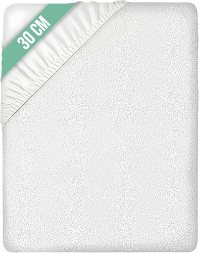 Protetor de colchão, cobertura de colchão macio de encaracolado, impermeável, antiácaros 150 x 190/200 - cama 150 (todas as medidas)