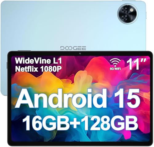 DOOGEE U11 2025 Android 15 Tablet de 11 polegadas, 16 GB RAM+128 GB ROM (TF 2TB), 8580 mAh, Octa Core, 5 G WiFi Tablets Andriod | Tablet crianças Widevine L1 | Netflix | Bluetooth 5.0 | 13MP+5MP | GPS