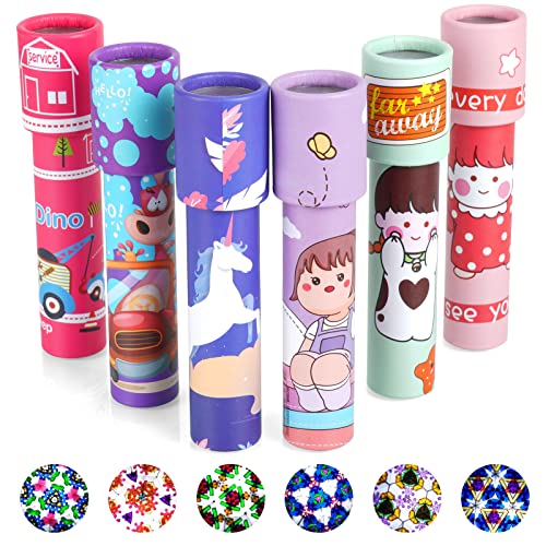 AUAUY 6 peças Caleidoscópio infantil para desenvolver, brinquedo mágico e giratório de papel para aniversários de crianças (cor aleatória)