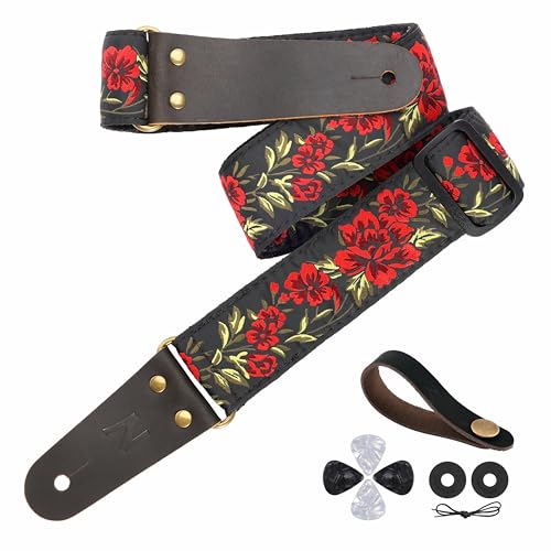 Nefelibata Trelas de guitarra 2", para baixo, guitarras elétricas e acústicas, fivela, fecho de correia e palhetas de guitarra grátis