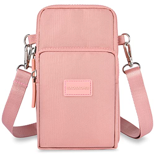 Aucuu - Bolsa de ombro pequena mulher de nylon, bolsa de telemóvel para mulher, com porta para auriculares para telemóveis e alça ajustável, guardar telemóvel de até 7"