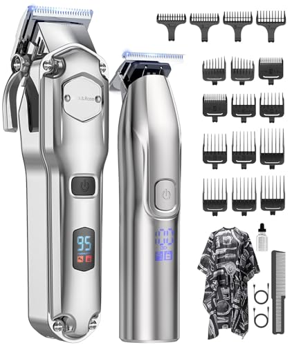 Máquina de cortar cabelo homem, conjunto de barbeiro e aparador, corta-pelos aparador de barba, máquina de barbear homem com penteados guia