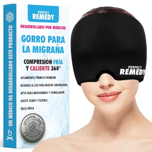 Boné de enxa desenvolvido por médicos - anti-face de gel frio para alívio de sinusite, dor de cabeça, enxa, malas e orelhas, anti-stress - máscara enxa 360º com efeito frio ou calor