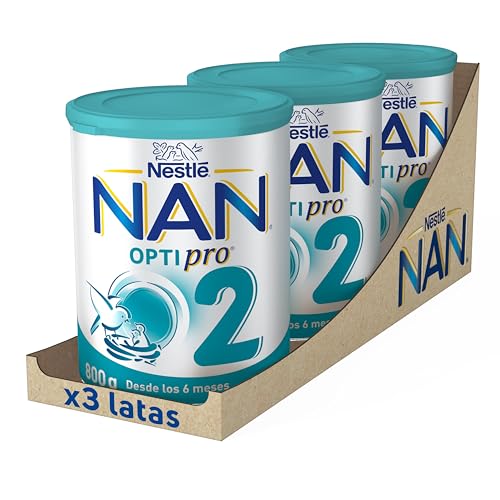 Nestlé NAN OPTIPRO 2 Leite de continuação em pó, frasco de 800 g x 3 unidades