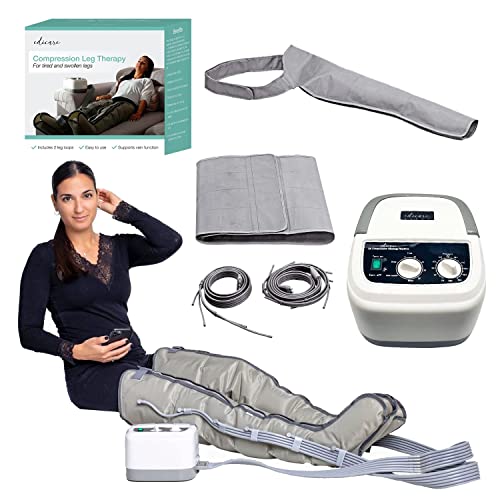 Edicare, Pressoterapia para casa, para pernas e pés cansados, 6 válvulas, favorece uma melhor circulação, drenagem linfática, fácil de usar, eficiência profissional (dispositivo, pernas, faixa e