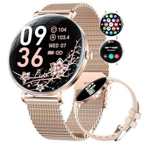 LIGE Relógio inteligente para mulher, 1,43" AMOLED Smartwatch com chamadas, 24/7 polegadas SpO2, monitor de sonho, IP68 impermeável, 2 correias, pulseira atividade 100 modos desportivos para Android