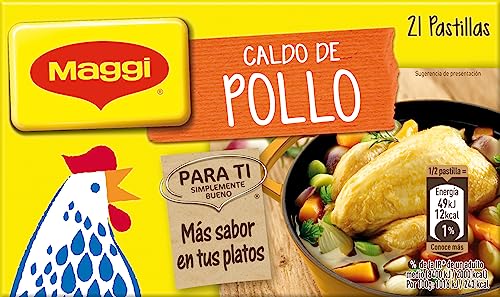 MAGGI Caldo de frango desidratado - pacote de 12 x 21 pastilhas de 10 g - total: 252 cubos