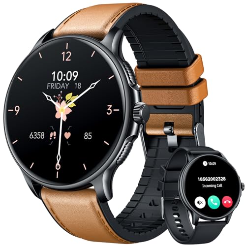Smartwatch Homem relógio inteligente com chamadas - 1,43" redondo AMOLED pulseira de atividade pulsómetro tensão arterial sono podómetro desportivo Smart Watch Men IP68 impermeável para Android iPhone