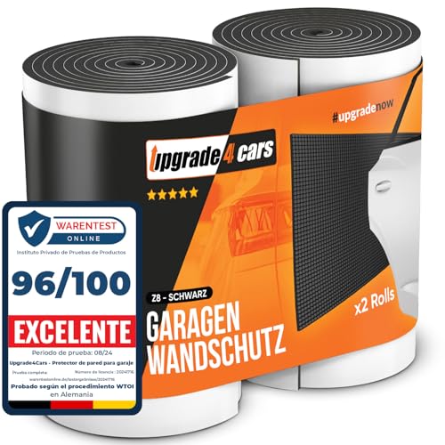 Upgrade4cars Protetor de parede de garagem preto | 2 x protetores de portas painel de colunas | para-choques para garagens, proteção pilar estacionamento