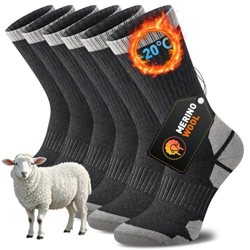 Niorasen Meias do Merino homem mulher, para Trekking, caminhadas, corrida, antibacterianos, antibolhas, respiráveis, absorvem o suor, 3 pares