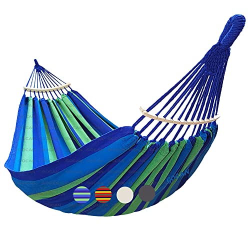 GOCAN Rede para 2 pessoas, 220 x 160 cm, comprimento total de 330 cm, carga de 300 kg, rede de algodão, para jardim, interior, crianças, varanda, vermelho, com barra de expansão removível