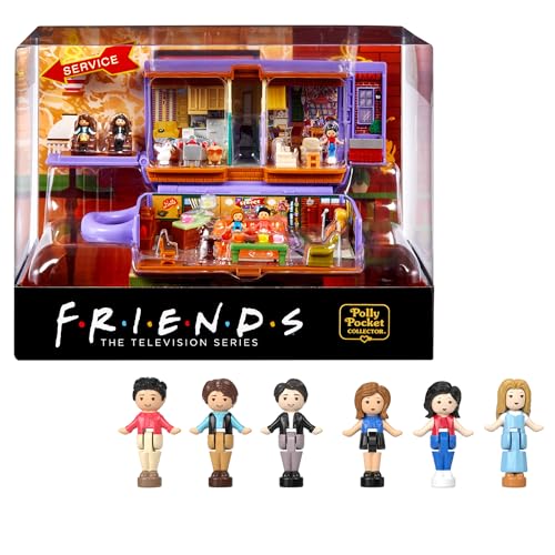 Polly Pocket Conjunto de jogos, estojo de amigos com 6 bonecos e 9 acessórios, HKV74