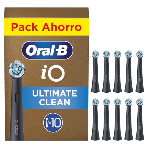 Oral-B Series iO Ultimate Clean cabeças de substituição originais, pack de 10 peças de reposição pretas para escovas de dentes elétricas oral - B iO, remoção profunda da placa bacteriana