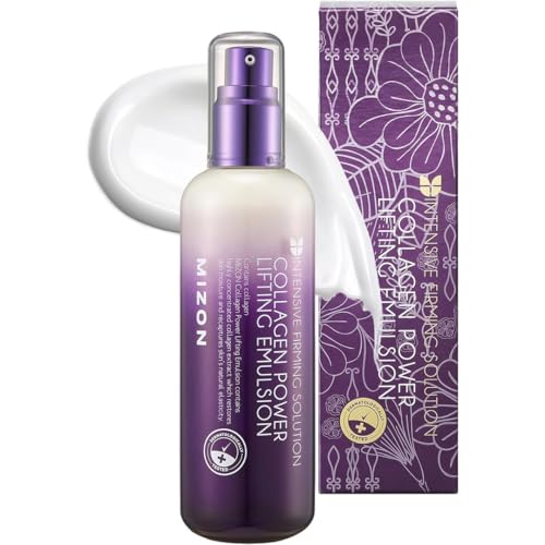 [Mizon] Emulsão facial Power Lifting de colagénio (120 ml) hidratante, revitalizante, tónico potenciador para peles secas e envelhecidas (Collagen Power Lifting Emulsion)