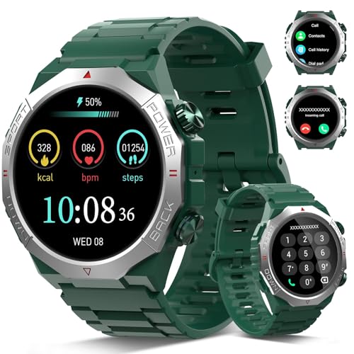 Qecnato Relógio inteligente para homem, 1,39" Smartwatch com chamada Bluetooth, impermeável IP68 relógio desportivo com 110+ modos, pulseira redonda atividade com monitorização do sono/pulso