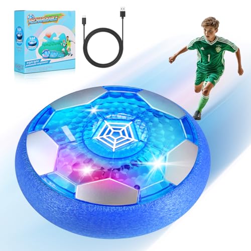 OMWay Bola de futebol flutuante, brinquedos para crianças 3 4 5 6 7 anos, recarregável bola flutuante com luzes LED, futebol interior crianças 8-12 anos futebolistas para aniversários e Natal
