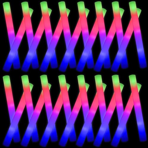 YQXTOOEL 192 peças Varas espuma luminosos para casamento, paus de luz, paus luminosos para festas, LED Foam Glow Stick, casamento, festa, tubos de luz LED festa