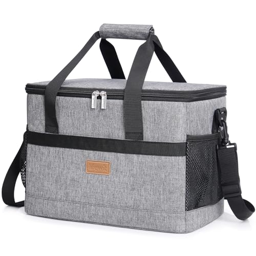 Lifewit Frigorífico portátil, bolsa térmica grande para carregar alimentos, bolsa isotérmica com alça ajustável, para piquenique, festas, acampar, em cinzento