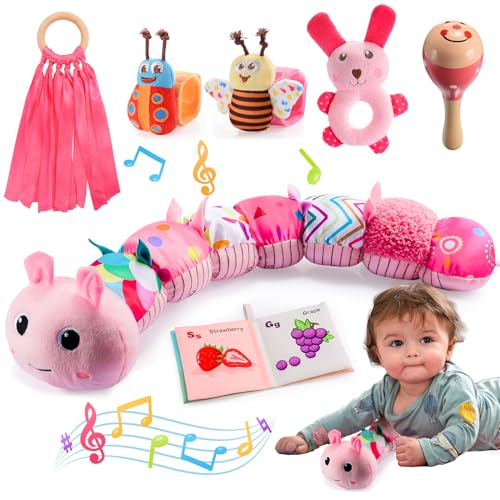 Brinquedo sensorial 0 3 6 12 meses, conjunto de brinquedos musicais de pelúcia 0-12 meses, Ragazze presentes para bebé 0-6 meses brinquedo Montessori 3-12 meses presente para recém-nascido 3-6 meses