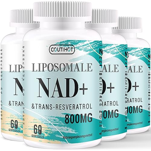 Suplemento Nad lipossomal 500 ml com trans-resveratrol 300 MG - alta absorção - 60 microgéis vegetais - suporte antienvelhecimento, cognitivo e energético (240 contagem)