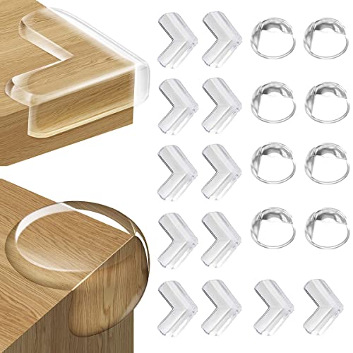 FUHOMI 20 peças protetor de cantos para bebés e cantos protetores para bebé, protetor de cantos móveis cantoneiras para cantos kit segurança bebé casa, super cola modificada protege cantos bebé