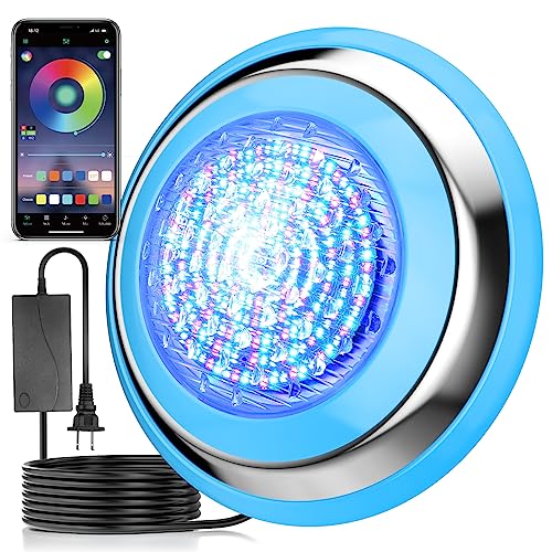 CXhome Iluminação de piscina LED subaquática 54 W luzes de piscina de 54 W instalar 12 V RGB 234 CHIPS LED submarino controlo de iluminação de mergulho aplicação IP68 mural montado na parede