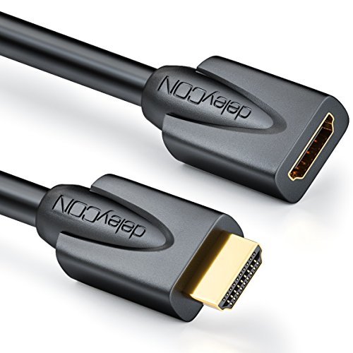 deleyCON Extensão HDMI de 5 m - compatível com HDMI 2.0a/b/1.4a - UHD 4K HDR 3D 1080p 2160p ARC - alta velocidade com ethernet