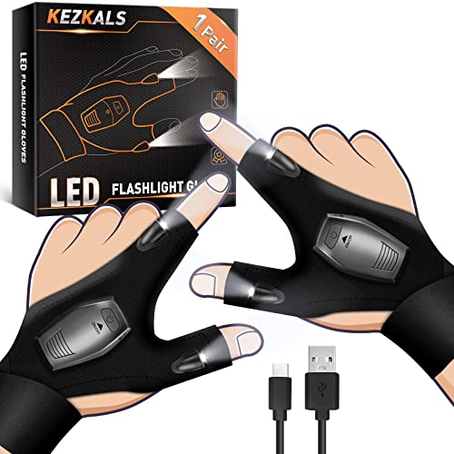 KEZKALS Regalo para Hombre Mujer, Guantes Con Luz LED, Ideas Regalo Hombre Mujer Original dia del Padre Madre San Valentín Navidad