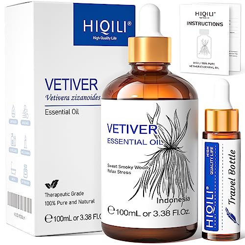 HIQILI 100 ml óleo essencial de Vetiver, 100 % puro natural para difusor