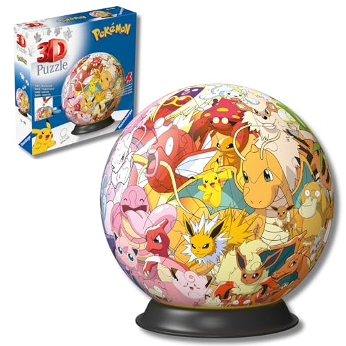 Ravensburger - Puzzle 3D crianças bola de Pokemon | Quebra-cabeças 3D para crianças dos 6 anos ou mais, Maquetas para montar de 72 peças | Presente criança 6 anos ou mais