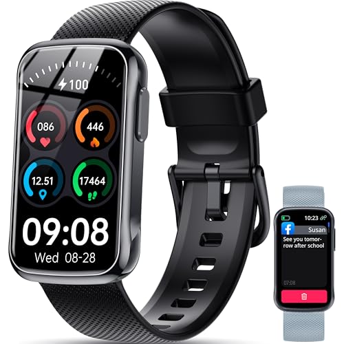 OUKITEL Relógio inteligente homem mulher desportivo com 2 correias intercambiável, Fitness Tracker Smartwatch, 24H frequência cardíaca, IP68 impermeável, vários modos de exercício para Android/iOS