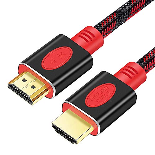 SHULIANCABLE Cabo HDMI 4K, HDMI 2.0 de alta velocidade com ethernet 4K 18 Gbps, 3D, 1080p, compatível com TV, Xbox, HDR, ARC, PS4, BLU-Ray (15 M)