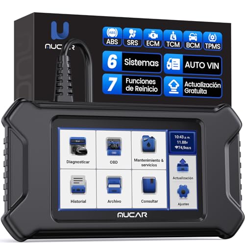 OBD2 Diagnóstico, MUCAR CS6 Diagnóstico carro multimarca com 6 sistemas (ABS+SRS+ECM+TCM+BCM+TPMS) e 7 funções de reinicialização, OBD2 diagnóstico para Vin automático - atualização gratuita
