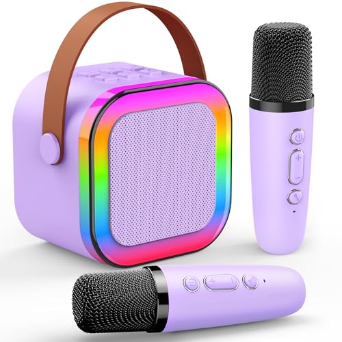 Dislocati Karaoke 2 Microfones sem fios, presente para menina 3-12 anos microfone karaoke brinquedos para crianças 3-12 anos microfone menina brinquedo menina 3-12 anos microfone criança 3-12 anos