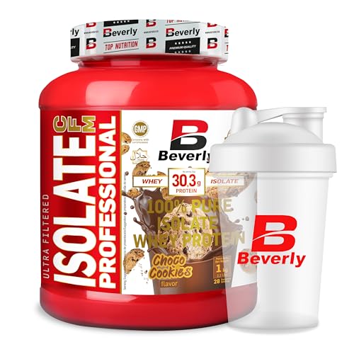 Beverly ISOLATE CFM | Proteina Aislada de Suero Lacprodan® | 1 Kg | 6 Sabores | Mezclador gratis (1 KG, CHOCOLATE COOKIE)