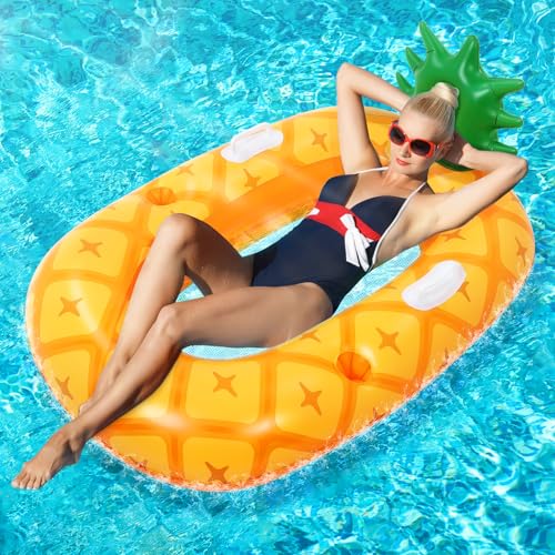COOLJOYA Rede flutuante de água, espreguiçadeira insuflável, colchão de piscina, brinquedo para adultos crianças, festa de praia