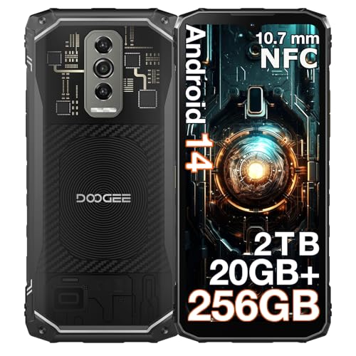 DOOGEE Blade 10 Ultra telemóvel todo-o-terreno Android 14 (2024), 20 GB RAM+ 256 GB ROM, 6,56", câmara 50 MP+8 MP, bateria 5150 mAh, telemóvel resistente 4G, Octa Core, IP68/NFC/FF. Ás ID/Huuu Ela