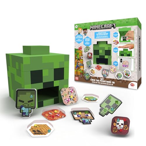 Bizak Crie os seus autocolantes 3D Minecraft, máquina divertida para criar autocolantes de videojogo, personagens gemas, presente para meninas e meninos com mais de 6 anos, (63334320)