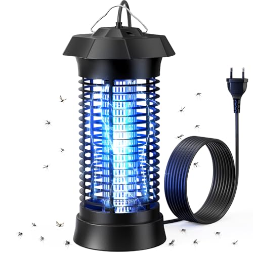 NIIYACO Candeeiro anti-mosquitos, 6 W UV mata mosquitos elétricos, mata-moscas elétrico para interior e exterior, armadilha eficaz mosquitos, moscas e traça, Insekten Lampe em mote, Fliegen, etc