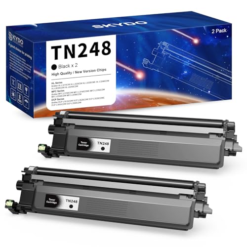 TN248BK Toner compatível para Brother TN248VAL Toner TN248XL para Brother DCPL3560CDW DCPL3520CDW HLL3240CDW HLL3220CW HLL8240CDW MFCL3740CDW MFCL3760CDW (2X TN248 Preto)