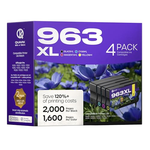 4 peças 963XL compatível para HP 963 963 XL cartuchos para HP OfficeJet Pro 9010 9012 9013 9014 9015 9016 9018 9019 9020 9022 9023 9000023 900000000000020202023 90202023 9002023 90002023 90002023