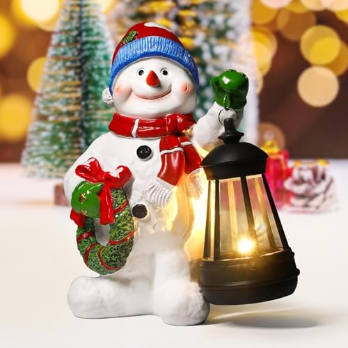 Eletorot Decoração de Natal, boneco de neve estatuetas, centros de mesa de Natal, luzes de Natal, presentes originais para mulher, presentes de Natal, luzes decoração de Natal, ornamentos de Natal,